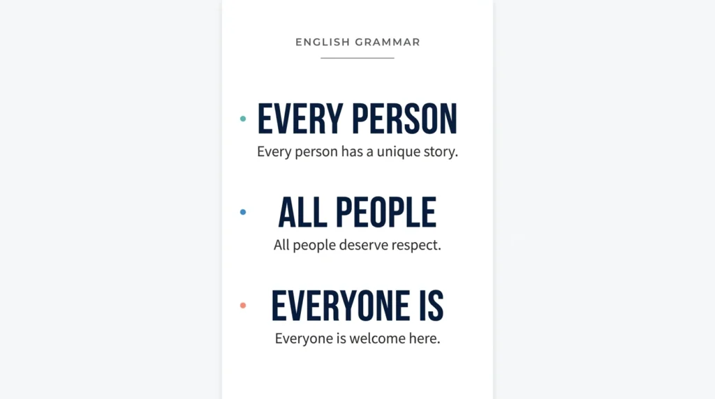 Every person or every people: English grammar explained