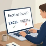 Excel or Excell spelling comparison showing Excel as the correct spelling.
